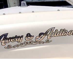 Vehicle Graphics on boat transom