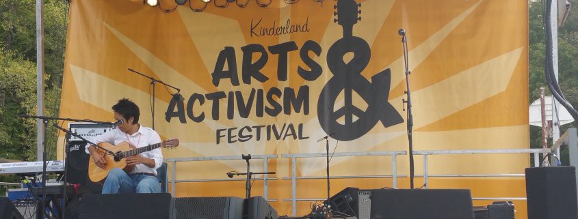 Outdoor banner for music festival