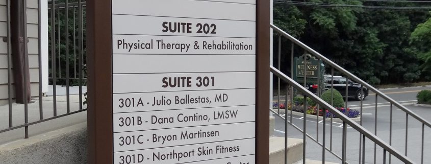 Northport Wellness Center outdoor directory sign