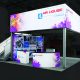 Color Matched trade show booth podiums, banners and headers