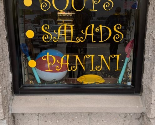 Vinyl lettering in a Retail Window