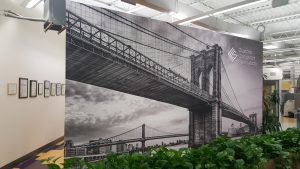printed wall mural of Brooklyn Bridge on vinyl